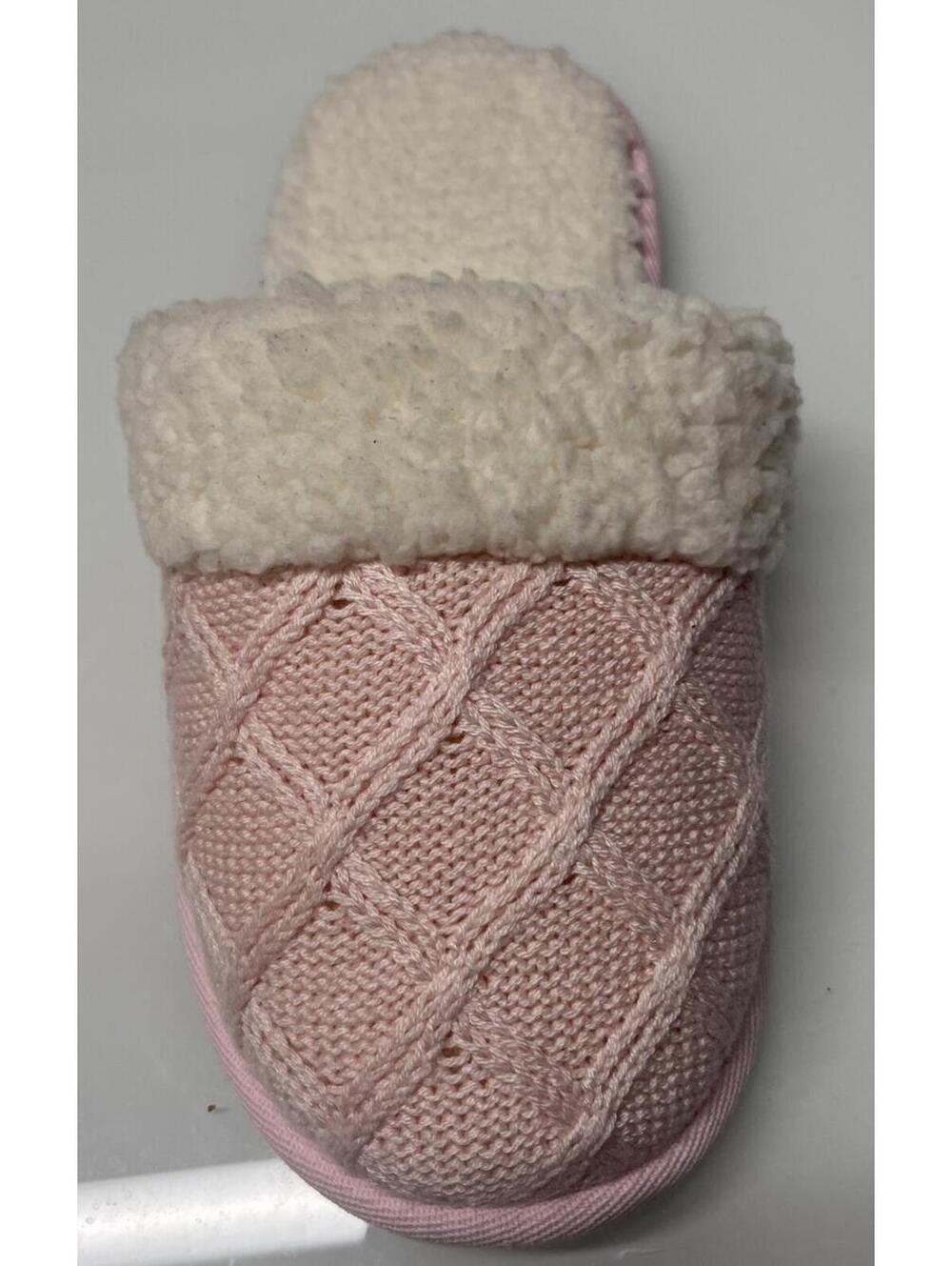 Victoria’s Secret Super Soft Faux Fur Knit Slippers Cozy Warm Size Medium Soft! - Picture 3 of 5